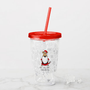 Vaso Acrílico HO HO HO Muy Gracioso Santa Costume Perro Sarcásti