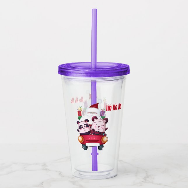 Vaso Acrílico Ho Ho Ho Santa (Anverso)