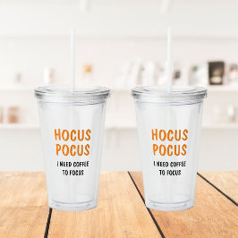 Vaso Acrílico Hocus Pocus Halloween Café Tumbler | Bruja diverti