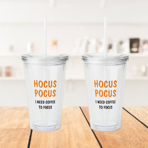 Vaso Acrílico Hocus Pocus Halloween Café Tumbler Bruja diverti