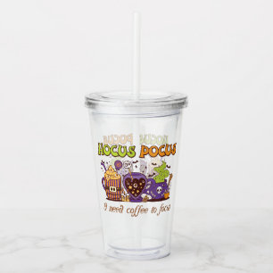 Vaso Acrílico Hocus Pocus - Necesito Café Para Enfocarme