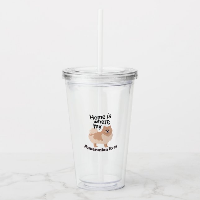 Vaso Acrílico Hogar de Pomerania (Anverso)