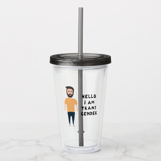 Vaso Acrílico Hola Soy Transgénero (Anverso)