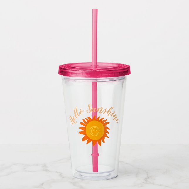 Vaso Acrílico Hola Sunshine (Anverso)