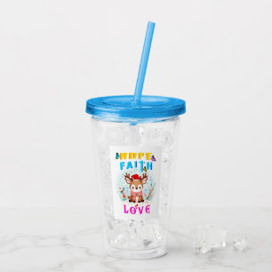 Vaso Acrílico Hope Faith Love