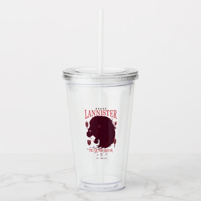Vaso Acrílico House Lannister - Hear Me Roar (Anverso)