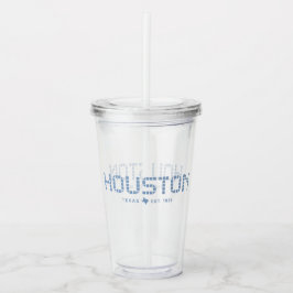 Vaso Acrílico Houston Tile, Baldosa Azul, Houston Texas