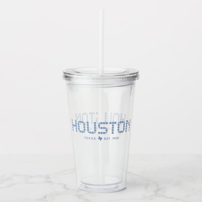 Vaso Acrílico Houston Tile, Baldosa Azul, Houston Texas (Anverso)