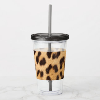 Vaso Acrílico huella de leopardo silvestre de moda giratoria