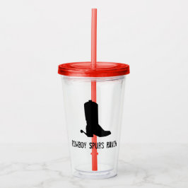 Vaso Acrílico Huevo de Cowboy Boot Silhouette Ranch Nombre Niños