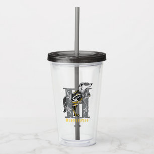 Vaso Acrílico HUFFLEPUFF™ Crosshatched Emblem