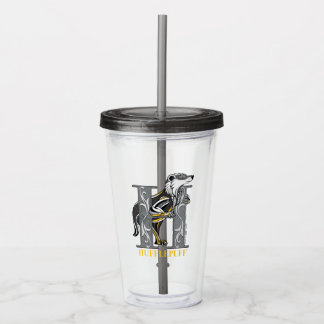 Vaso Acrílico HUFFLEPUFF™ Crosshatched Emblem