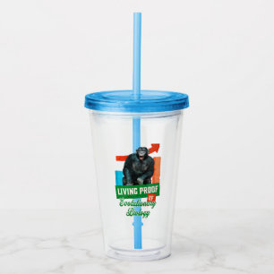 Vaso Acrílico Humor divertido de biología evolutiva del chimpanc