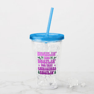 Vaso Acrílico Hustlin' y bustlin' para los Navidades rustlin'