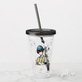 Vaso Acrílico Hydratation im Stil des Manga-Arbeitsschutzexperte