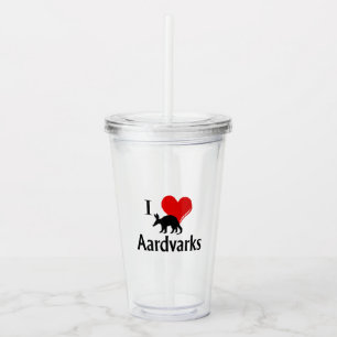 Vaso Acrílico I Heart Aardvarks
