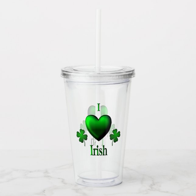 Vaso Acrílico I Heart Irish (Anverso)