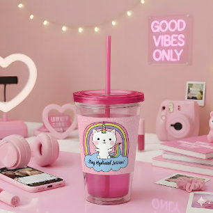 Vaso Acrílico Ilustracion Cat Unicorn