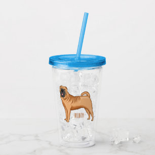 Vaso Acrílico Ilustracion chino de personalizado de perro Shar-P