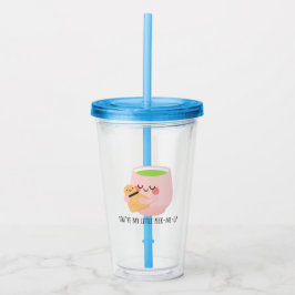 Vaso Acrílico Ilustracion Cute Matcha Tea Hug