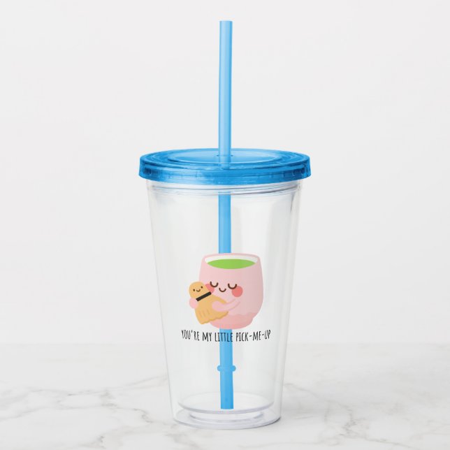 Vaso Acrílico Ilustracion Cute Matcha Tea Hug (Anverso)