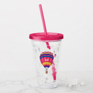 Vaso Acrílico Ilustración de dibujos animados de globo aerostáti
