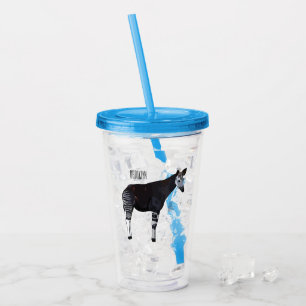 Vaso Acrílico ilustración de dibujos animados de okapi