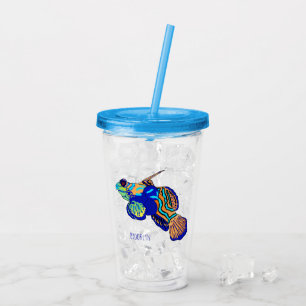 Vaso Acrílico Ilustración de dibujos animados de pez mandarín