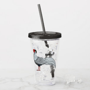 Vaso Acrílico Ilustración de dibujos animados del faisán platead