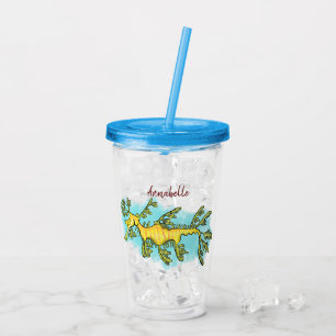 Vaso Acrílico Ilustración de dibujos animados divertida y linda