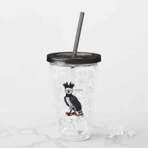 Vaso Acrílico Ilustracion de Harpy Eagle personalizado