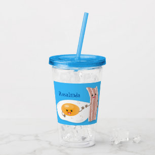 Vaso Acrílico Ilustracion de huevo de kawaii y personalizado de