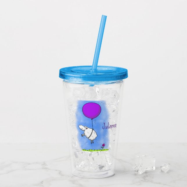 Vaso Acrílico Ilustracion de humor de personalizado de globo de  (Reverso (hielo))
