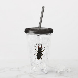 Vaso Acrílico Ilustración de insecto escarabajo ciervo