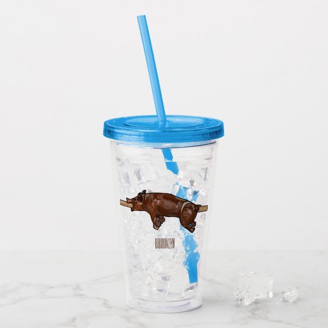 Vaso Acrílico Ilustracion de personalizado asado de cerdo / cerd (Anverso (hielo))