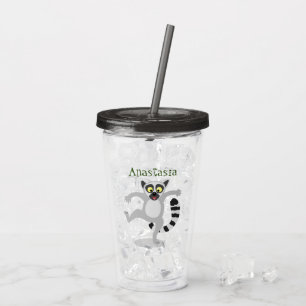 Vaso Acrílico Ilustracion de personalizado bailador de lémur de 