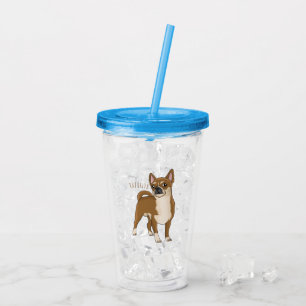 Vaso Acrílico Ilustracion de personalizado chihuahua