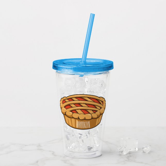 Vaso Acrílico Ilustracion de personalizado circular (Reverso (hielo))