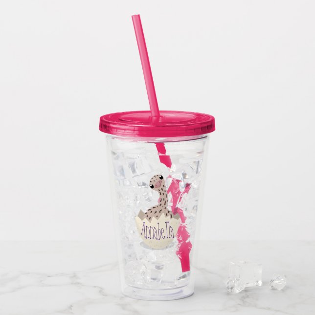 Vaso Acrílico Ilustracion de personalizado de avestruz de bebé (Anverso (hielo))
