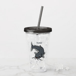 Vaso Acrílico Ilustracion de personalizado de bagre cúbico