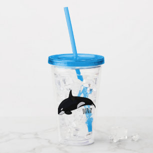Vaso Acrílico Ilustracion de personalizado de ballenas asesina
