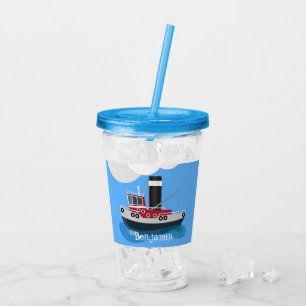 Vaso Acrílico Ilustracion de personalizado de barco de pesca de 