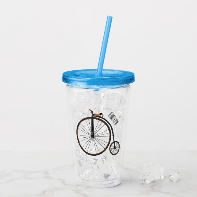 Vaso Acrílico Ilustracion de personalizado de bicicletas de alta (Reverso (hielo))