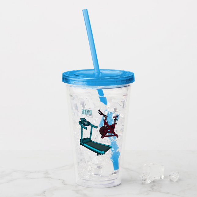 Vaso Acrílico Ilustracion de personalizado de bicicletas de hila (Anverso (hielo))