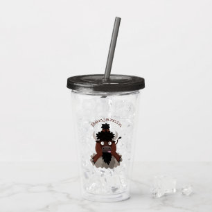 Vaso Acrílico Ilustracion de personalizado de bisontes búfalos d