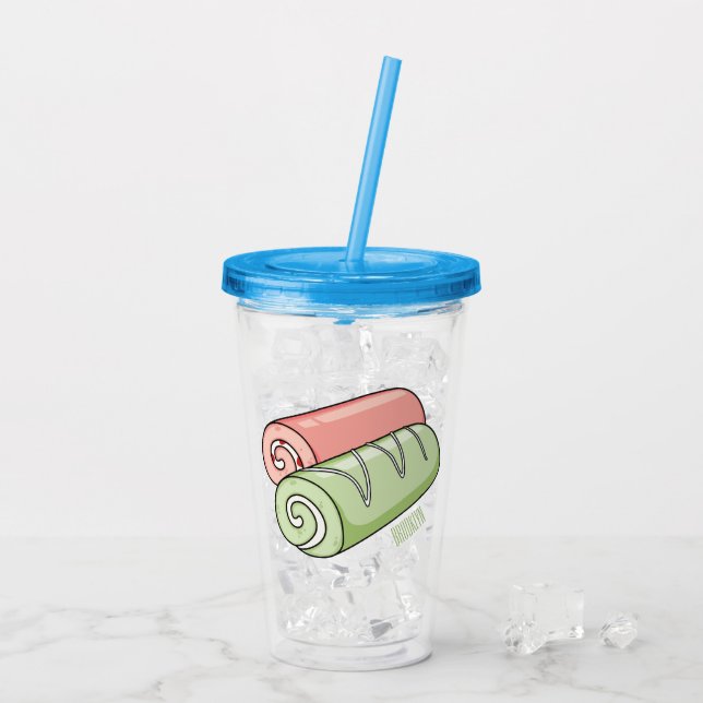Vaso Acrílico Ilustracion de personalizado de bollería y bollerí (Reverso (hielo))