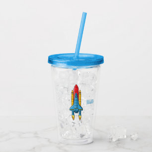 Vaso Acrílico Ilustracion de personalizado de buques de cohetes