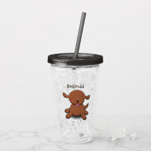 Vaso Acrílico Ilustracion de personalizado de cachorro alegre