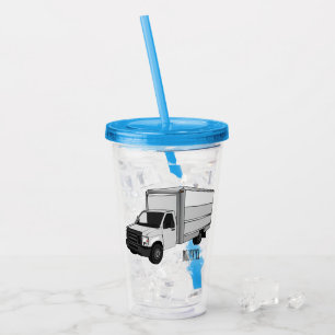 Vaso Acrílico Ilustracion de personalizado de camiones de cajas