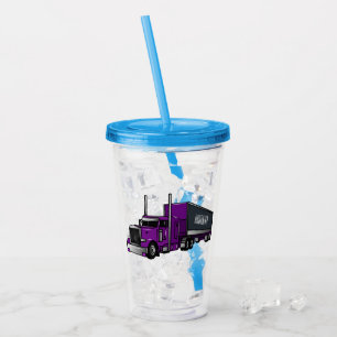 Vaso Acrílico Ilustracion de personalizado de camiones semirremo
